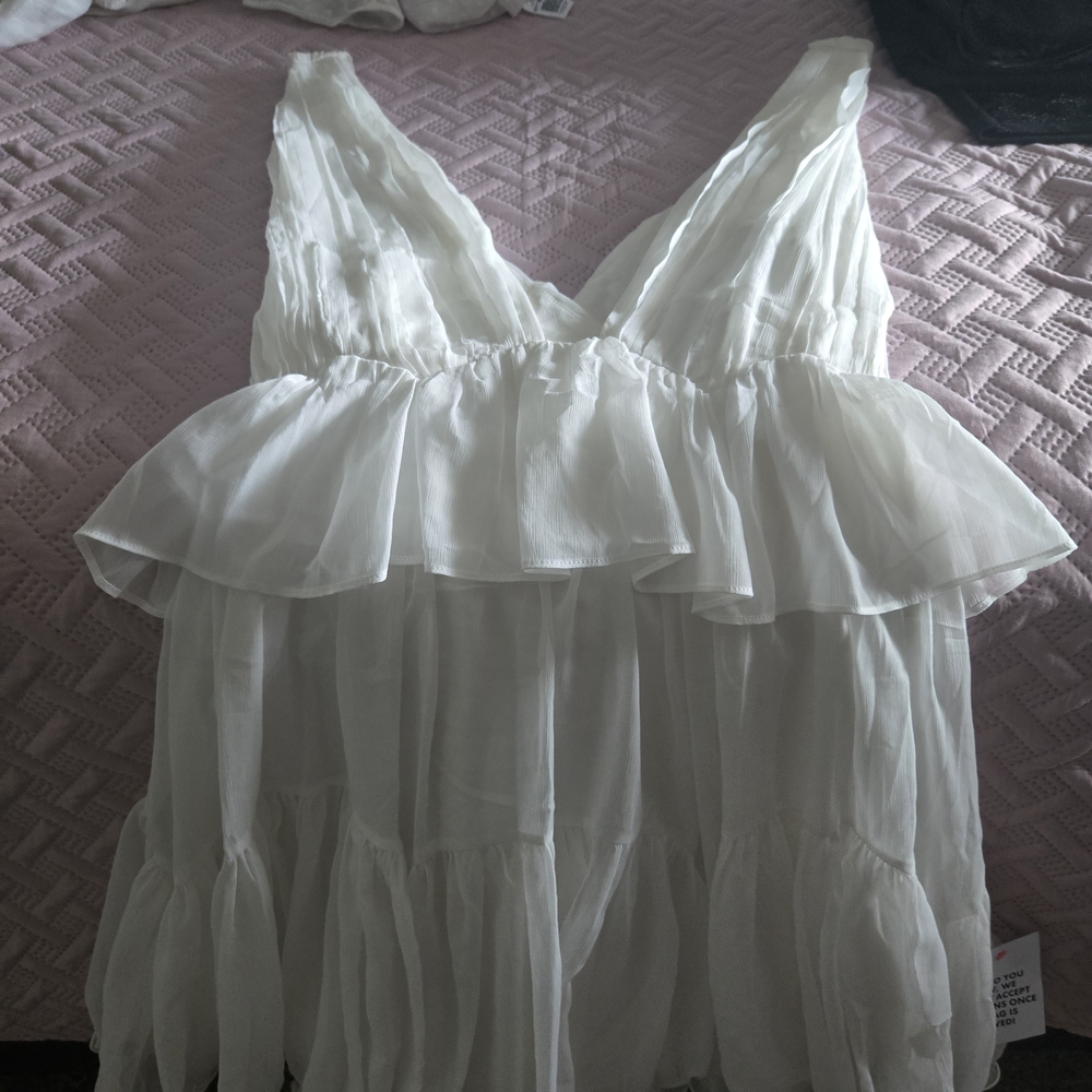 ASOS Cream Layered Mini Dress